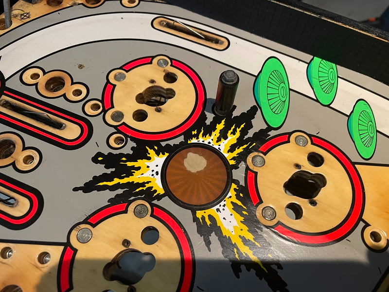 AFM dirty playfield insert damage after