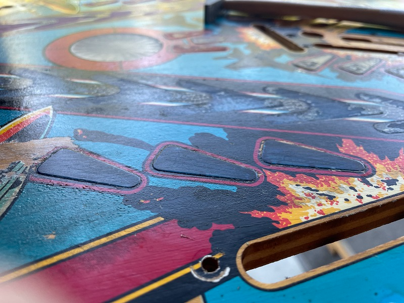Williams F14 playfield inserts lowered