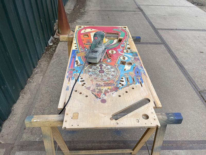 Williams funhouse playfield sanding