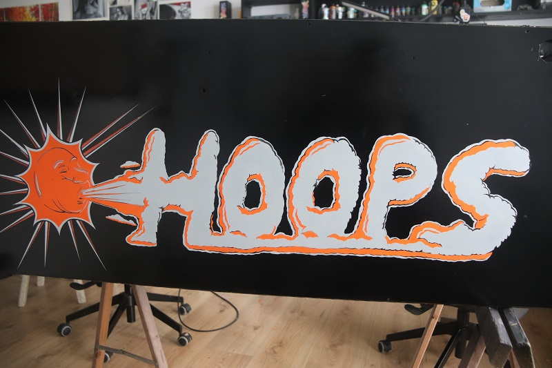 Gottlieb Hoops cabinet leftside airbrush no lines 