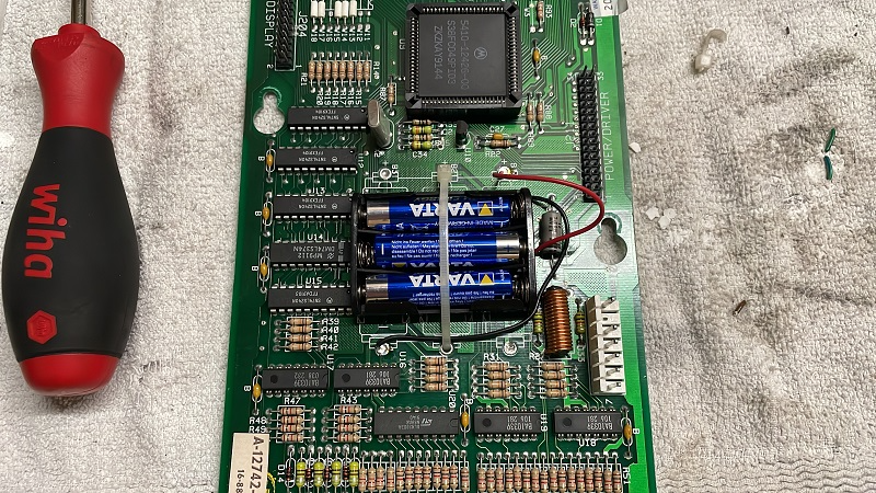 Addams Family pinball CPU battery