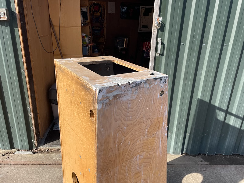 Addams Family pinball cab damage first repair
