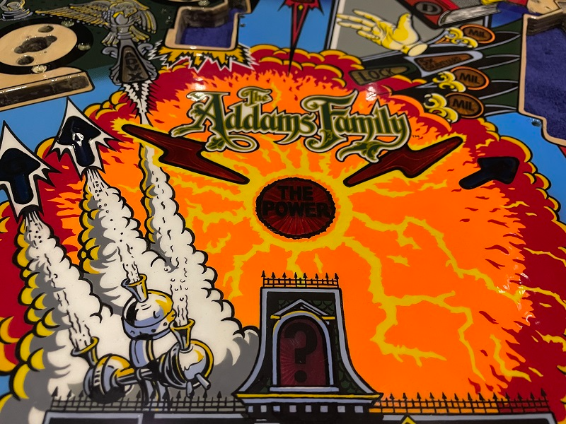 Addams Family pinball cleared playfield 1