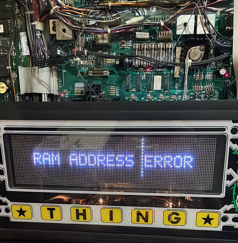 Addams Family pinball dmd error