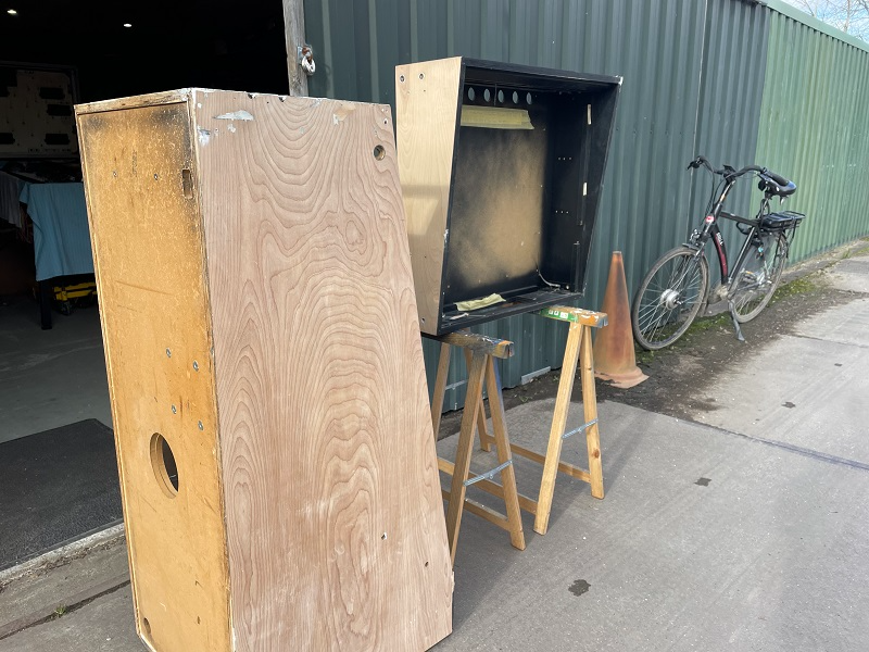 Addams Family pinball drying wood