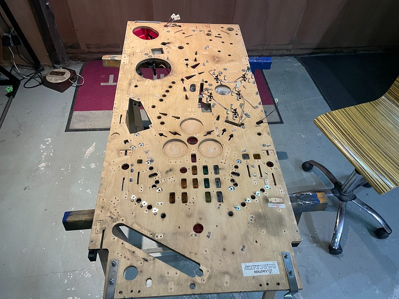 Addams Family pinball empty playfield