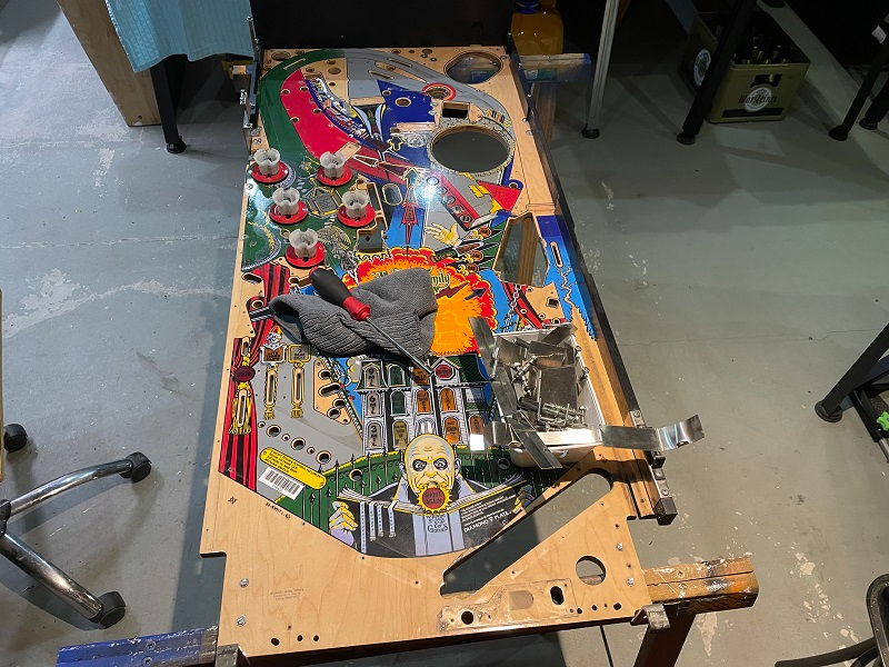 Addams Family pinball empty upper playfield 1