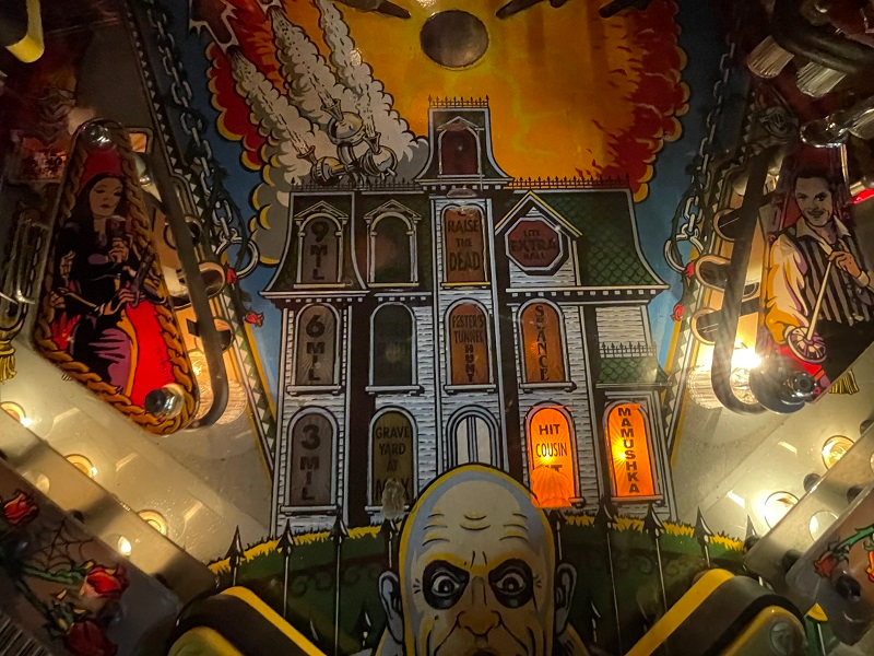 Addams Family pinball playfield damage