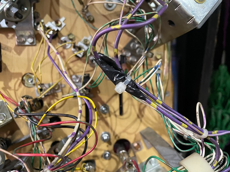 Addams Family pinball wires tapped